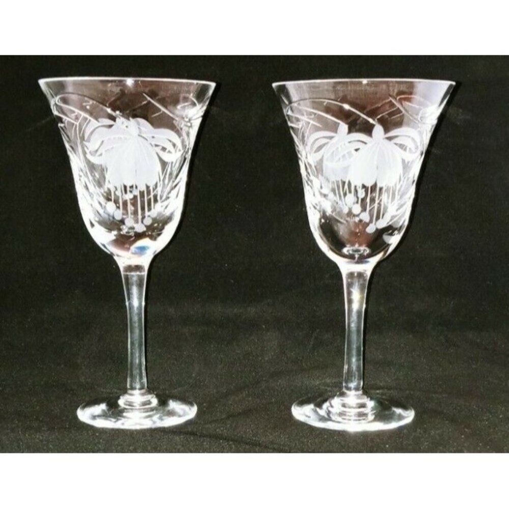 2x  Royal Brierley Fuchsia Claret Wine Glass 541258